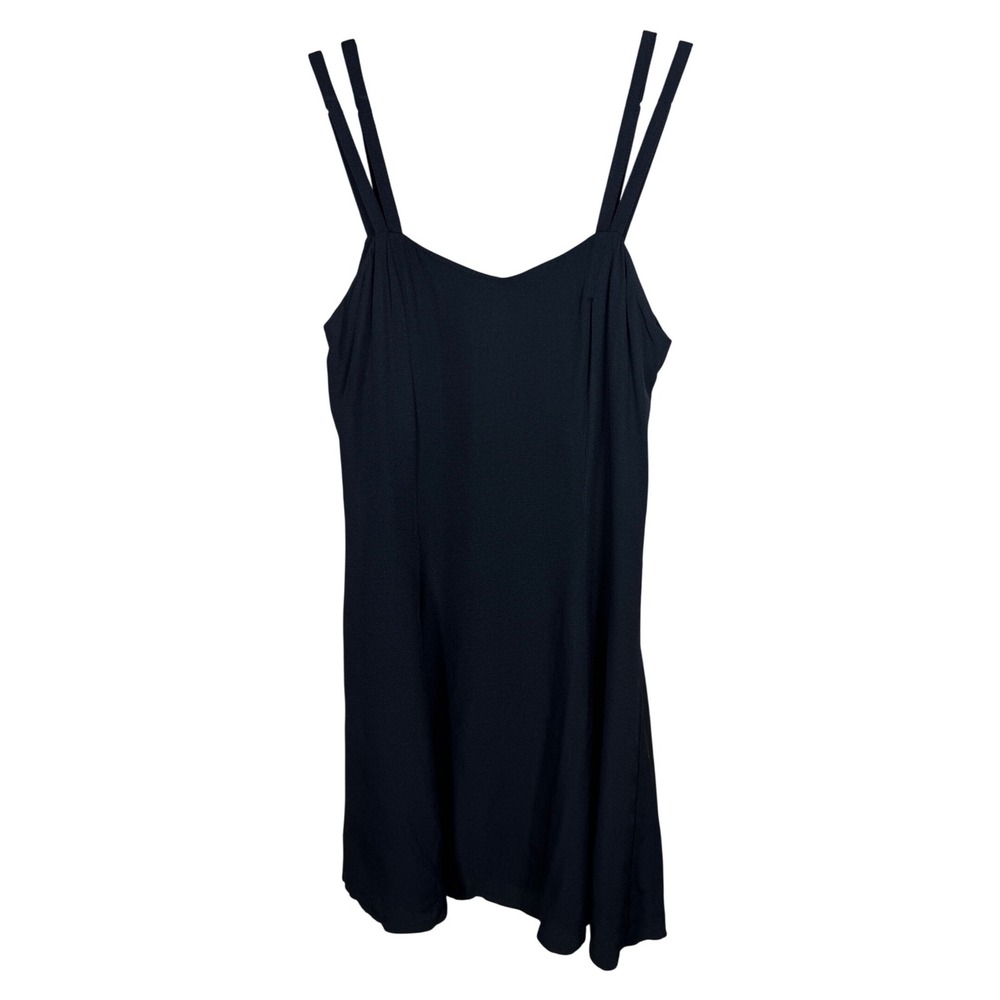 Vintage All That Jazz Black Double Strap Mini Dress 90s Made in USA Size 9/10